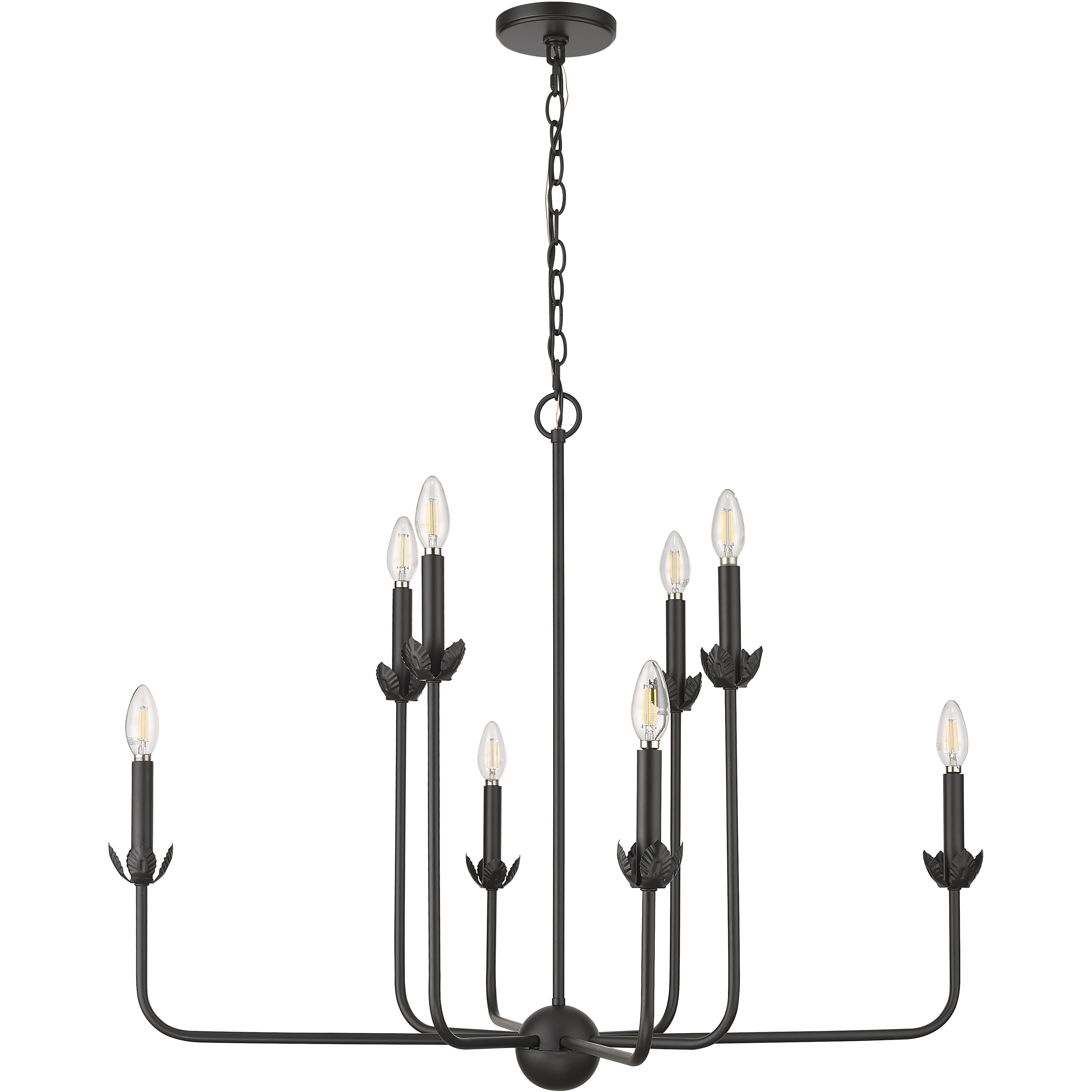 Freesia 8 Light 36 inch Matte Black Chandelier Ceiling Light
